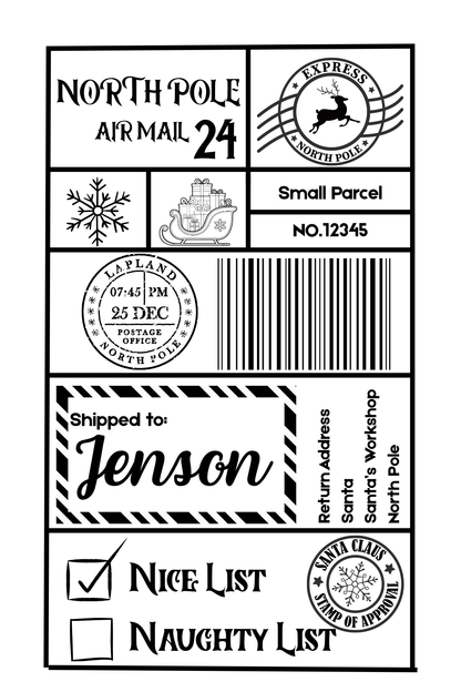 Personalised Christmas Sticky Labels