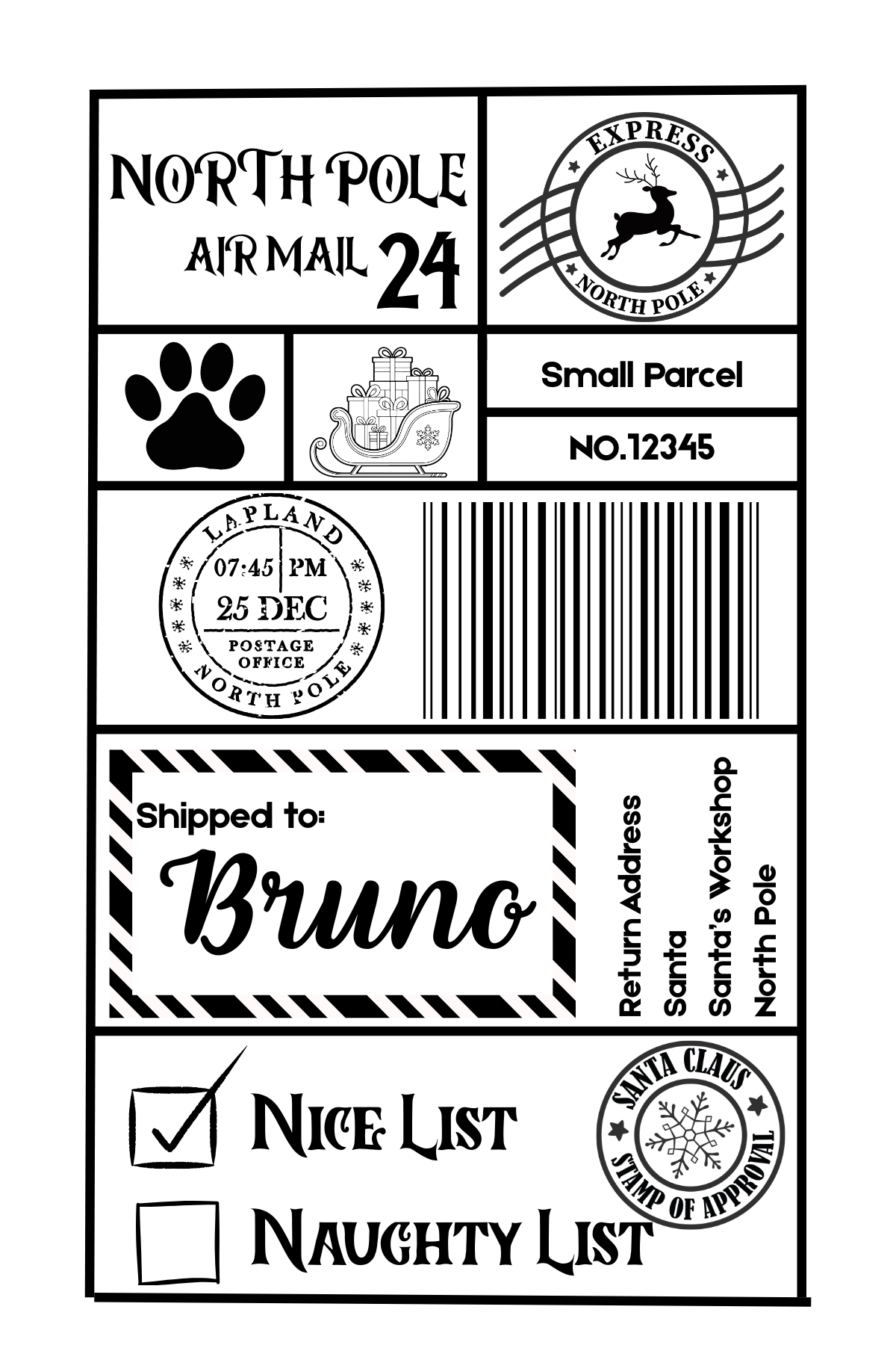 Personalised Christmas Sticky Labels