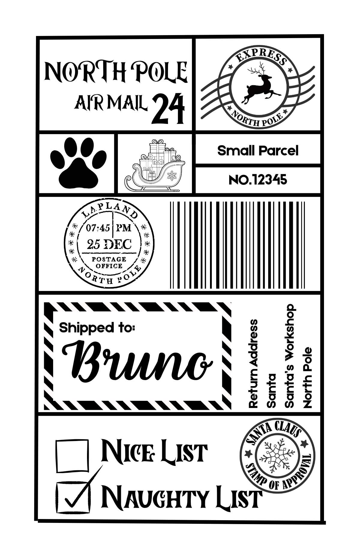 Personalised Christmas Sticky Labels