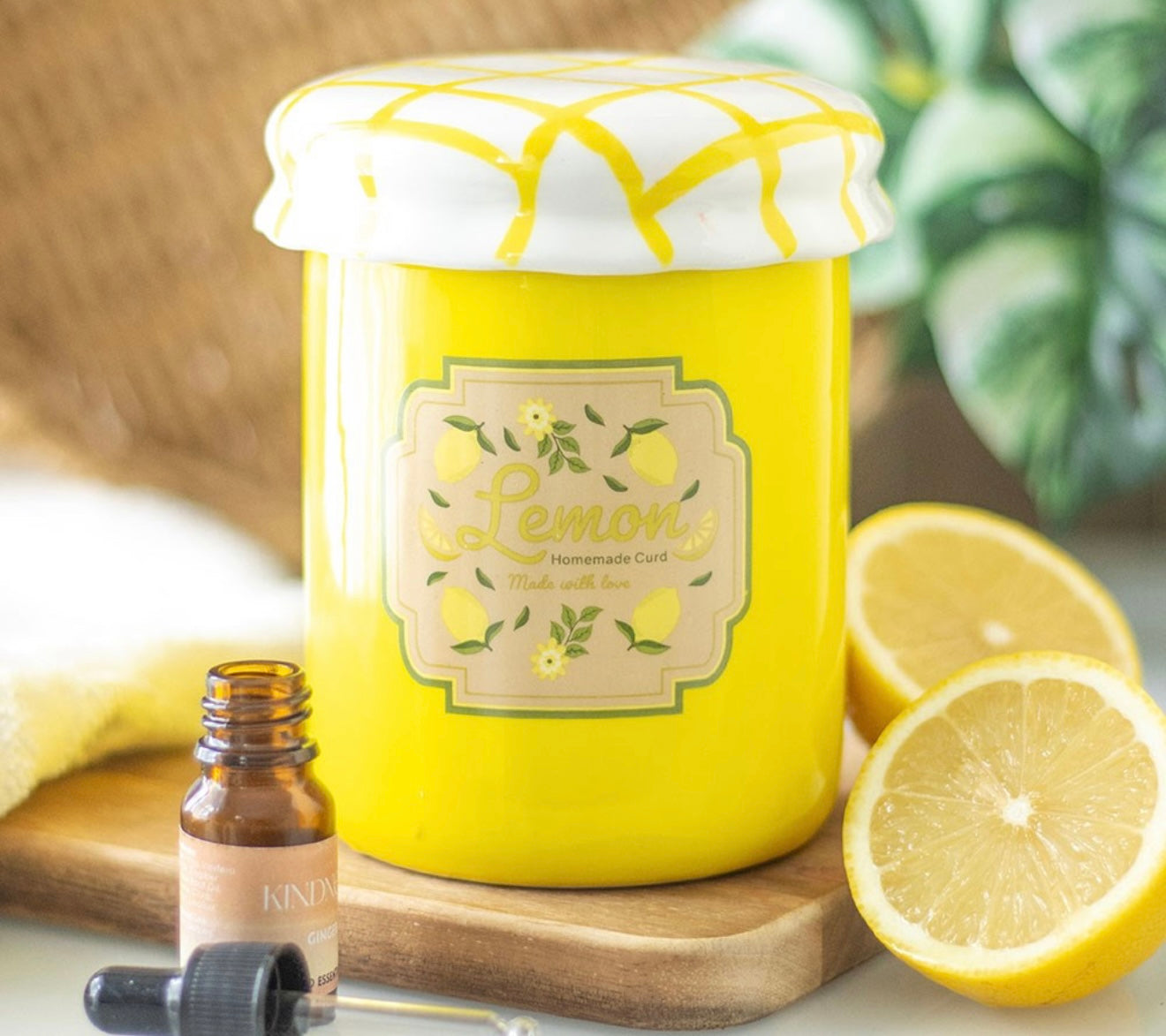 Lemon Curd Jar Ceramtic Tealight Burner