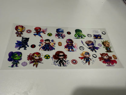 16oz SuperHero Wraps for Tumblers